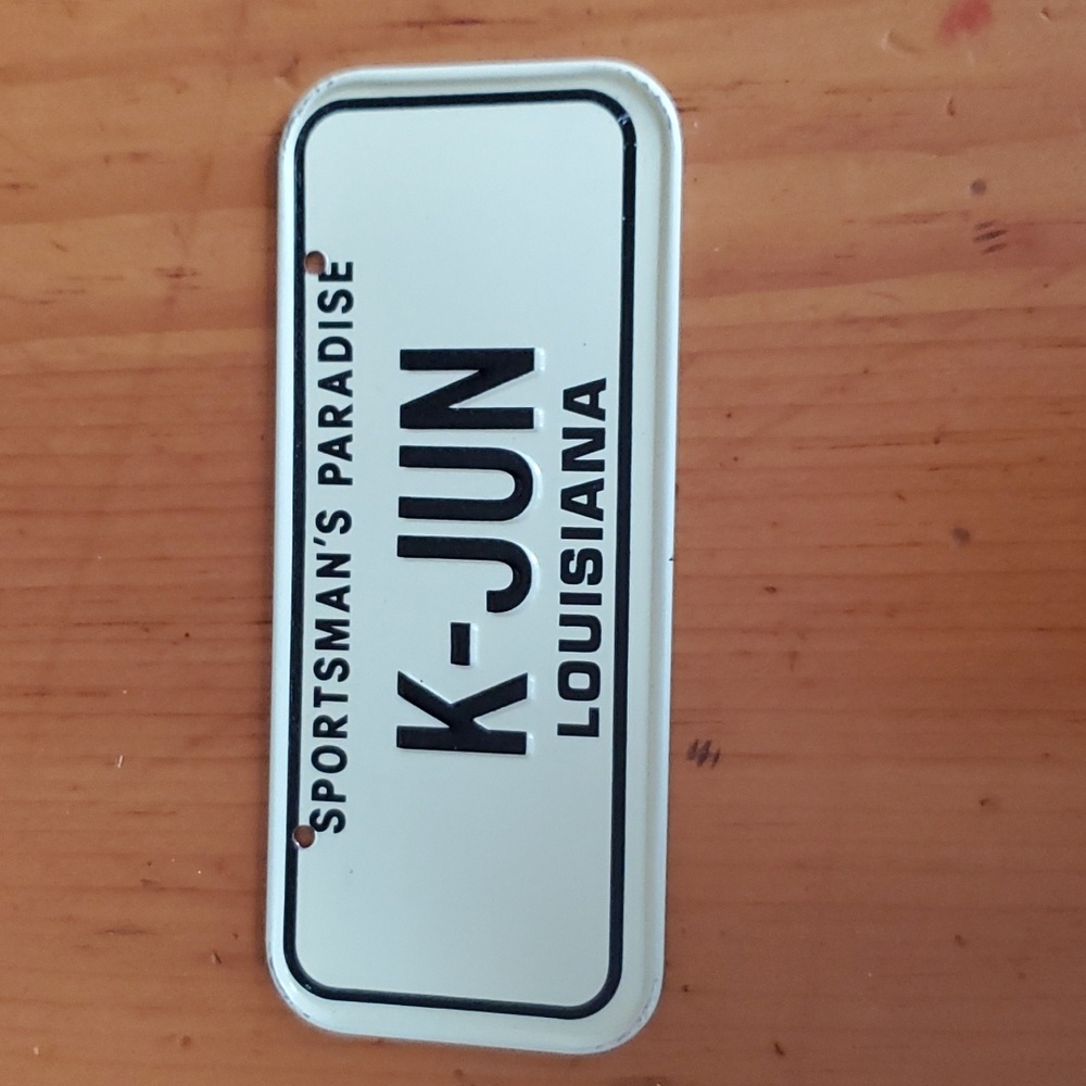 Vintage 80s Post Cereal license plate Louisana